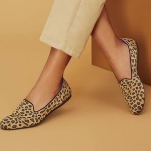 ROTHY'S "The Loafer" Mocha Spotted Leopard Print Slip On Loafers Size 7.5W